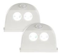 Luminea : 2 lampes de porte sans fil à LED avec détecteur - 50 lm - Blanc Blanc G