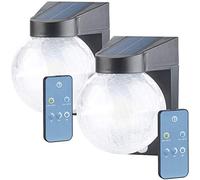 Luminea 2 lampes murales solaires à LED en verre craquelé avec détecteurs de mouvement