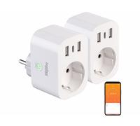 Luminea 2 prises connectées avec wattmètre et 3 ports USB avec charge rapide