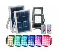 Luminea 2 projecteurs solaires à LED RVBB 10 W avec télécommande