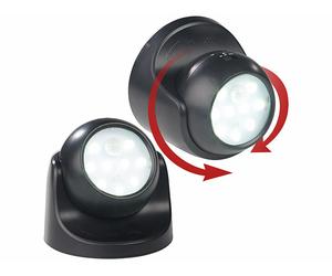 Luminea 2 spots LED sans fil 2 W s/ 360° avec capteurs de mouvement et d'obscurité