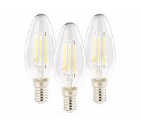 Luminea 3 ampoules bougies LED E14 - 4 W - 470 lm - Blanc chaud