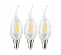 Luminea 3 ampoules LED à filament bougie E14 - 4 W - 470 lm - Blanc chaud