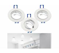 Luminea 3 cadres encastrables pour ampoule MR16 angle réglable - coloris blanc