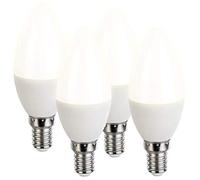 Luminea 4 ampoules LED E14 bougie 6 W - 470 lm - Blanc chaud