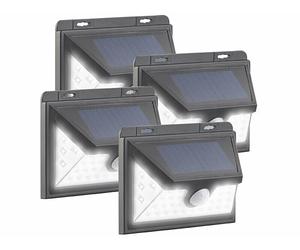 Luminea 4 appliques solaires à LED avec détecteur PIR 350 lm, 7,2 W, WL-735.solar