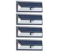 Luminea 4 appliques solaires à LED WL-1380.solar avec détecteur PIR 800 lm / 13,2 W