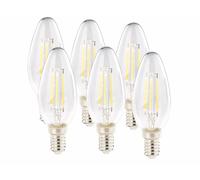 Luminea 6 ampoules bougies LED E14 - 4 W - 470 lm - Blanc chaud