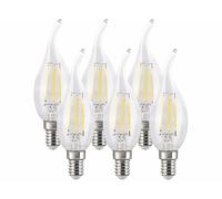 Luminea 6 ampoules LED à filament bougie E14 - 4 W - 470 lm - Blanc chaud