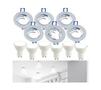 Luminea 6 cadres encastrables coloris argenté avec 6 spots LED