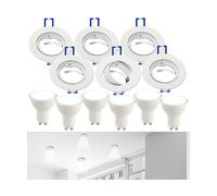 Luminea 6 cadres encastrables coloris blanc avec 6 spots LED