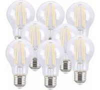 Luminea 8 ampoules LED à filament E27 - 7,2 W - 806 lm - Blanc chaud