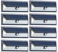 Luminea 8 appliques solaires à LED WL-1380.solar avec détecteur PIR 800 lm / 13,2 W