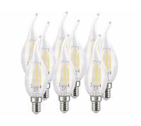 Luminea 9 ampoules LED à filament bougie E14 - 4 W - 470 lm - Blanc chaud