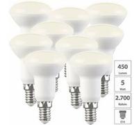 Luminea : 9 réflecteurs LED E14 R50 - 5W - 450 lm - Blanc chaud Blanc chaud G