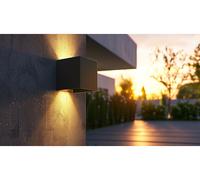 Luminea Applique murale d'extérieur double faisceau 385 lm LED G9 - coloris noir