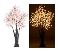 Luminea Arbre à LED, Cerisier 150 cm avec 384 fleurs lumineuses blanc chaud - IP44
