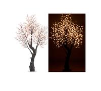 Luminea Arbre à LED, cerisier avec 576 fleurs lumineuses blanc chaud - 200 cm