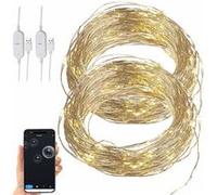 Luminea Home Control 2 guirlandes lumineuses connectées 10 m en fil de cuivre