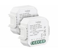 Luminea Home Control 2 interrupteurs connectés encastrés à commandes vocales