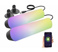 Luminea Home Control 2 lampes d'ambiance USB à LED RVB CCT avec contrôle par application
