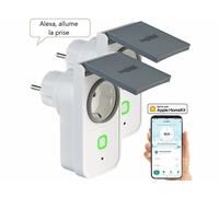 Luminea Home Control 2 prises d'extérieur connectées SF-560.avs avec wattmètre et commandes vocales