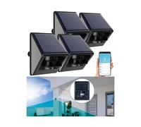Luminea Home Control 4 capteurs de mouvement PIR connectés avec panneau solaire, compatibles ZigBee