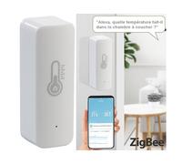 Luminea Home Control Capteur de température et d'humidité de l'air connecté compatible ZigBee et commandes vocales