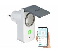 Luminea Home Control Prise d'extérieur connectée SF-560.avs avec wattmètre et commandes vocales