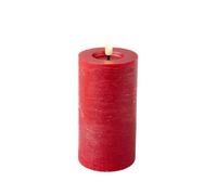 Lumineo Bougie LED rouge Ø7 x 15 cm Rustique