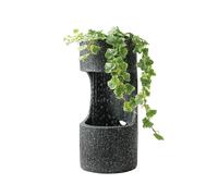 Lumineo Fontaine cylindrique avec jardinière intérieur extérieur IP44 couleurs assorties Ø16 x 35 cm