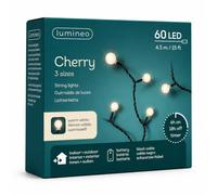 Lumineo Guirlande lumineuse LED Cherry - 4,5 m - 60 LED - Blanc chaud/noir