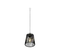 Lumineo Suspension solaire LED d'extérieur - 17,5 cm - Noir/blanc chaud - Lampe solaire pour jardin, terrasse, balcon, véranda - Fonctionnement continu