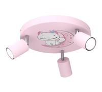 Luminex Plafonnier rond Fun chat - Rose violet