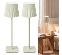 LuminexDesigns Lampe de chevet sans fil rechargeable Crème VELA TL02