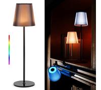 LuminexDesigns Lampe de Table Sans Fil LED 2600mAh, IP54 Étanche, Lampe de Chevet Rechargeable Dimmable, 3000K & RGB, pour Chambre, Salon, Jardin, Terrasse