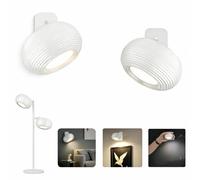 LuminexDesigns Lampe LED de Table Sans Fil Rechargeable-Lampe Chevet Tactile Dimmable à Poser,Double Tête Magnétique Amovible,3000K-6500K Blanc Modern Design Lampe pour Salon,Chambre,Bureau AURI CX02