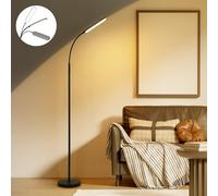 LuminexDesigns Lampe sur pied LED noire dimmable, lampe de lecture avec télécommande, lampes modernes pour chambre, salon et bureau, Noir, 18w