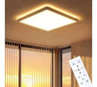 LuminexDesigns LED Plafonnier Dimmable avec Télécommande - 30W Lampe de Plafond avec Rétroéclairage Blanc Chaud 1800K - Minuterie & Mémoire, Étanche pour Chambre, Salon, Cuisine, Salle de Bain