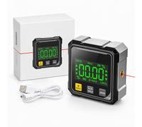 Luminis X1 Niveau Numérique Laser 5 en 1, Inclinomètre Digital avec Base Magnétique 4 Côtés, Rapporteur d’Angle Numérique ±0,1°, Double Laser, Écran Rétroéclairé, USB-C, pour Menuiserie et Chantier