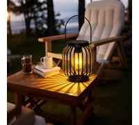 LuminKing Lanterne avec lampe LED - alimentée par panneau solaire, pas besoin de piles, belle lumière réfléchissante pour l'extérieur dans le jardin et l'intérieur de la maison, étanche