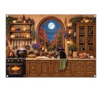 Luminora 2,1x1,5m Toile Fond sorcière Chat Noir Chaudron Lune Halloween | Tissu Polyester, Tapisserie Motif Citrouilles d'automne, Accessoires De Fête, Banderoles Décoratives, Fond Photo Extérieur