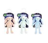 LUMINOU Lot de 3 Lapins Blancs Peluches Lumineuses Naturelles Fonctionnent sans Pile+/- 20 CM
