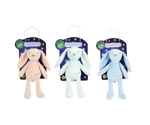 LUMINOU Lot de 3 Lapins Blancs Peluches Lumineuses Naturelles Fonctionnent sans Pile+/- 20 CM