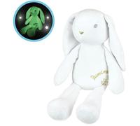 JEMINI | Peluche Lapin Luminou 30 cm | Fonctionne sans Pile | Tissu Luminou | Doudou Qui Brille dans Le Noir | Compagnon Nuit Enfant | Veilleuse Peluche Bébé | Idée Cadeau Dès la Naissance