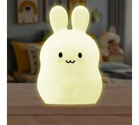 LumiPet Veilleuse pour bébé et enfant en forme de lapin en silicone, batterie rechargeable par USB, 9 couleurs disponibles