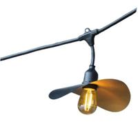 Lumisky Guirlande lumineuse extérieure HAT LIGHT 10 ampoules E27 LED abat-jour acier doré cage 6 m