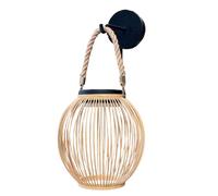 Lumisky Applique murale sans fil solaire LED ISALINE en bambou style bohème H40cm