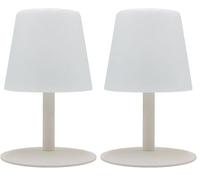 Lumisky Lampe de table sans fil pied en acier crème LED blanc chaud/blanc dimmable STANDY MINI Cream H25cm (Lot de 2)