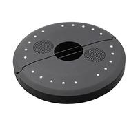 Lumisky Lampe parasol de jardin multicolore sans fil sur batterie avec enceinte bluetooth SOLY PLAY à LED RGB 3cm, ABS, Noir, 30x30xH3